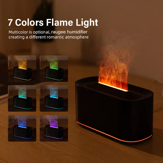 Flame Effect Aroma Diffuser — 3D Fire Humidifier & Essential Oil Diffuser