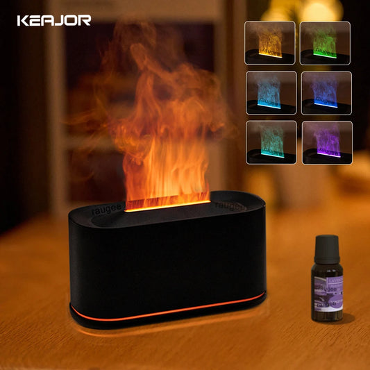 Flame Effect Aroma Diffuser — 3D Fire Humidifier & Essential Oil Diffuser