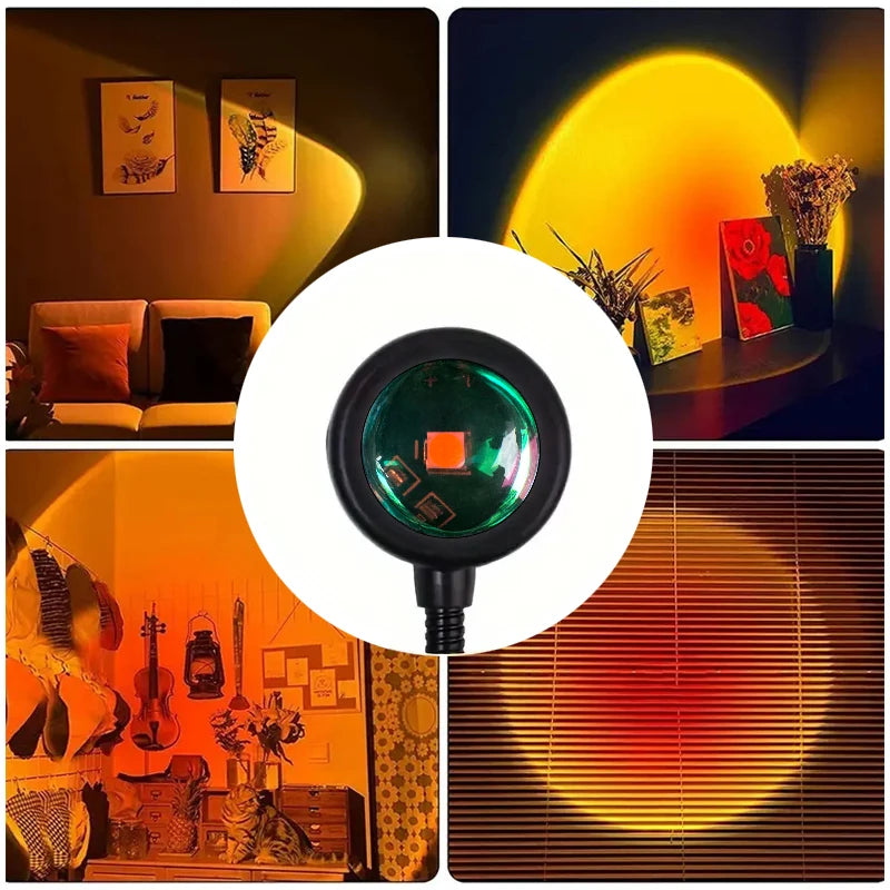 Sunset Projection Lamp — Aesthetic Room Decor LED Night Light